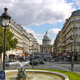 Rue Soufflot today. On either side of the end of the road, outlets of the fast-food chains McDonald’s and Quick do brisk business catering to crowds of students and tourists.